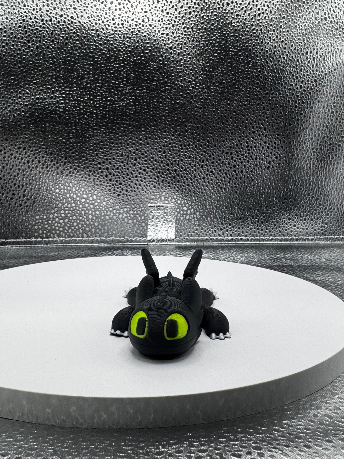 Black and White Dragon 3d Print COLORED 4.5 Inches Long -Flexi - Fidget