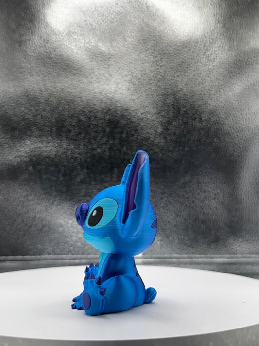 Sir Blue Alien 3d Print COLORED 3 Inches Tall - Metallic Shine