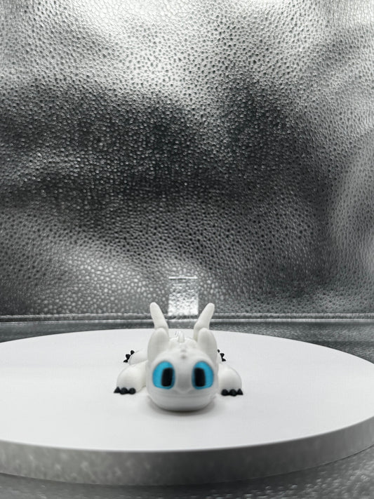 Black and White Dragon 3d Print COLORED 4.5 Inches Long -Flexi - Fidget