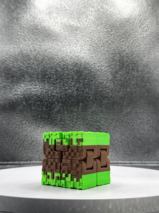 Grass Block Fidget Cube 3D Print