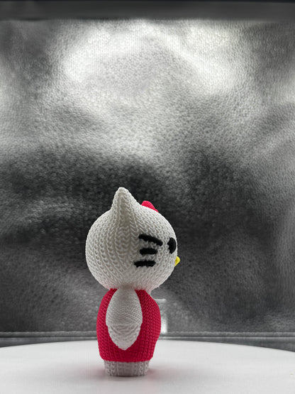 Hi Cat Knitted Style 3d Print - COLORED