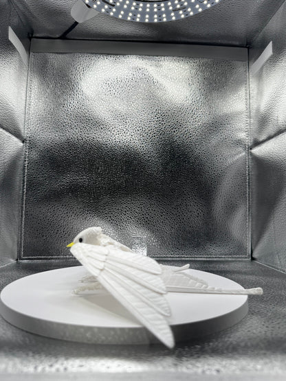 White Sparrow 3D Print - Metallic Shine