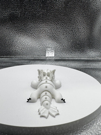 Black and White Dragon 3d Print COLORED 4.5 Inches Long -Flexi - Fidget