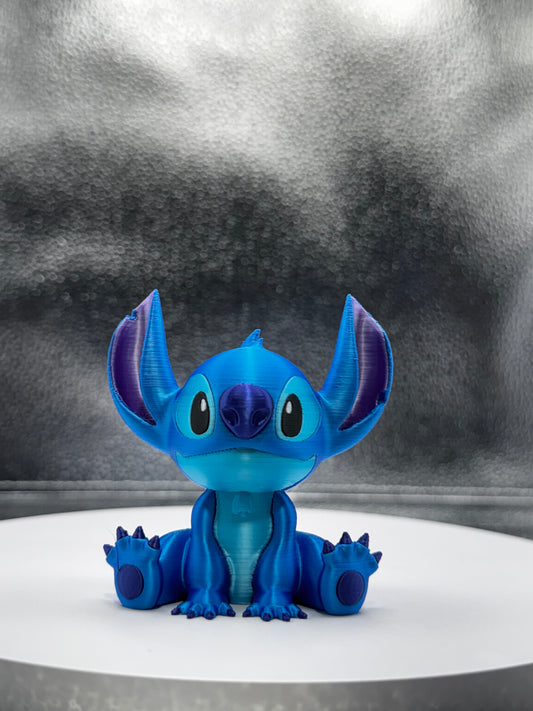 Sir Blue Alien 3d Print COLORED 3 Inches Tall - Metallic Shine
