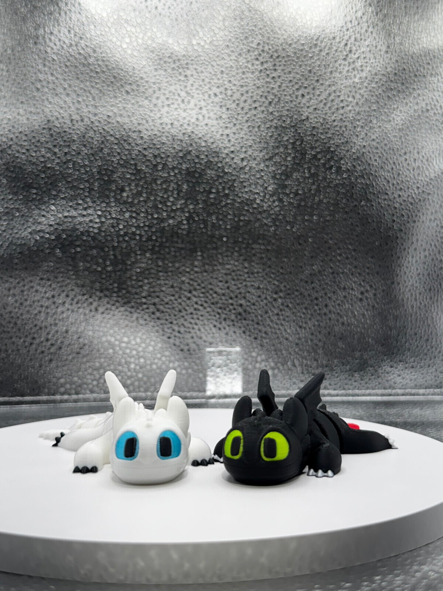 Black and White Dragon 3d Print COLORED 4.5 Inches Long -Flexi - Fidget