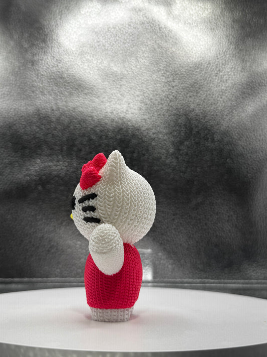 Hi Cat Knitted Style 3d Print - COLORED