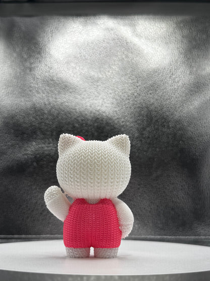 Hi Cat Knitted Style 3d Print - COLORED